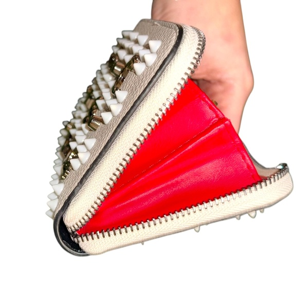Christian Louboutin Cream Pantone Studded Wallet - Picture 6 of 17